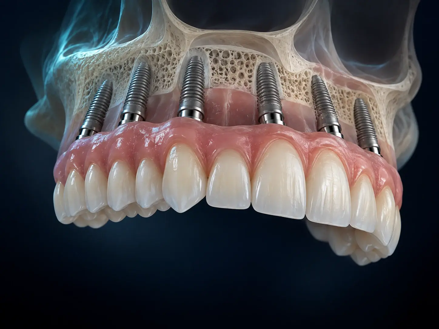 Prótesis fija de arcada completa sostenida por implantes