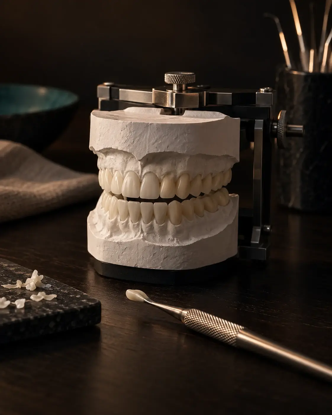 Encerado diagnóstico: modelos con los dientes reconstruidos en cera